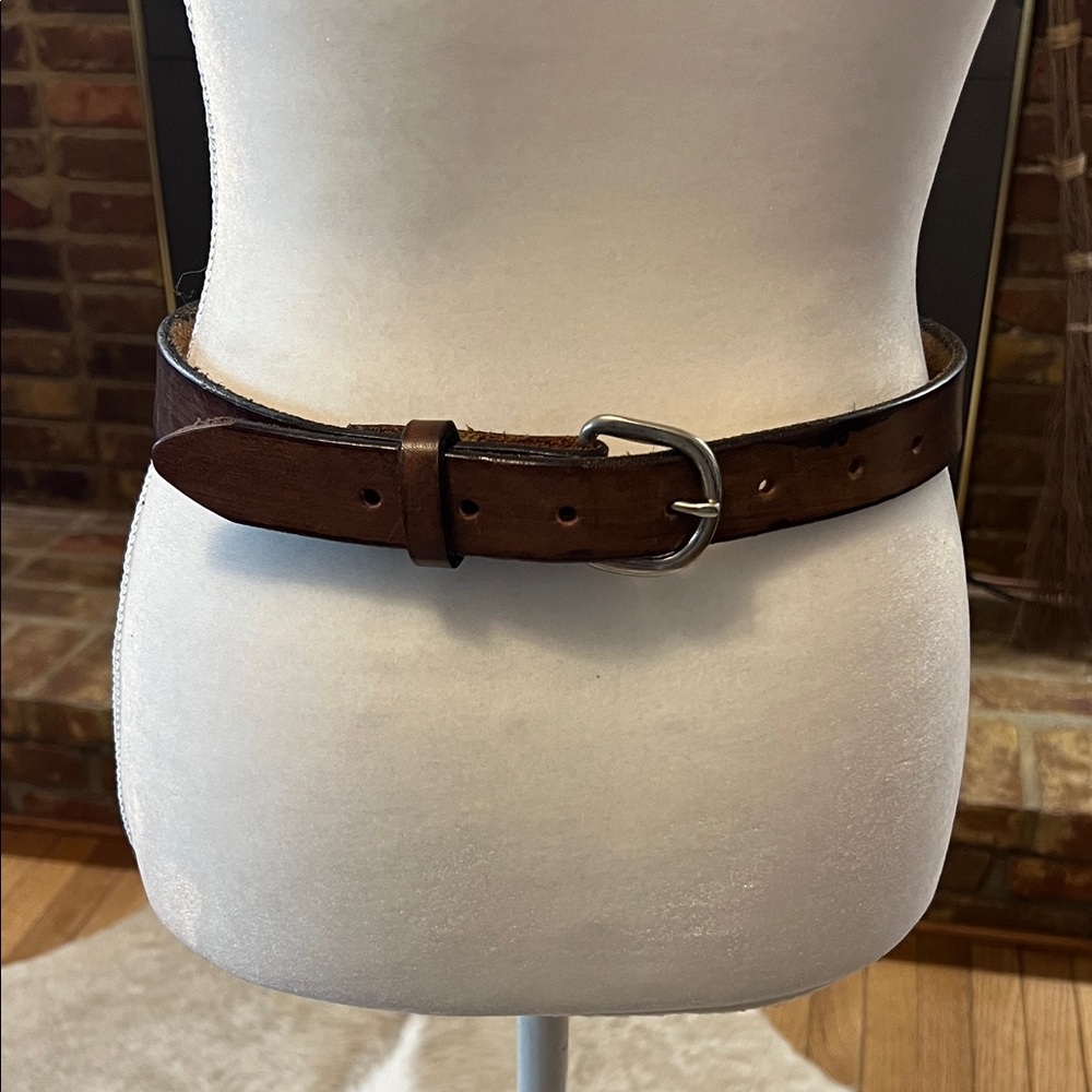 Boys’ Brown Leather Belt with Silver Buckle